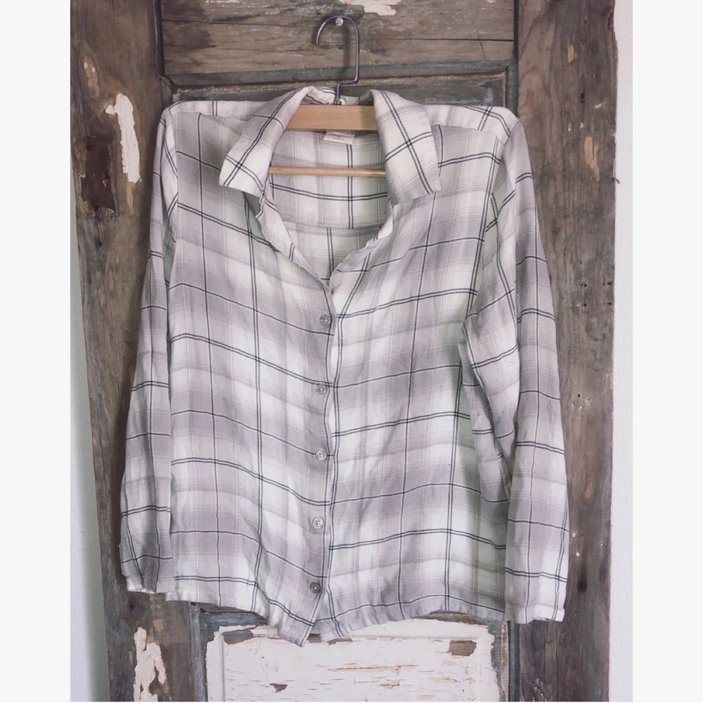 Soma Flannel Button Down Fall Flannel Gray